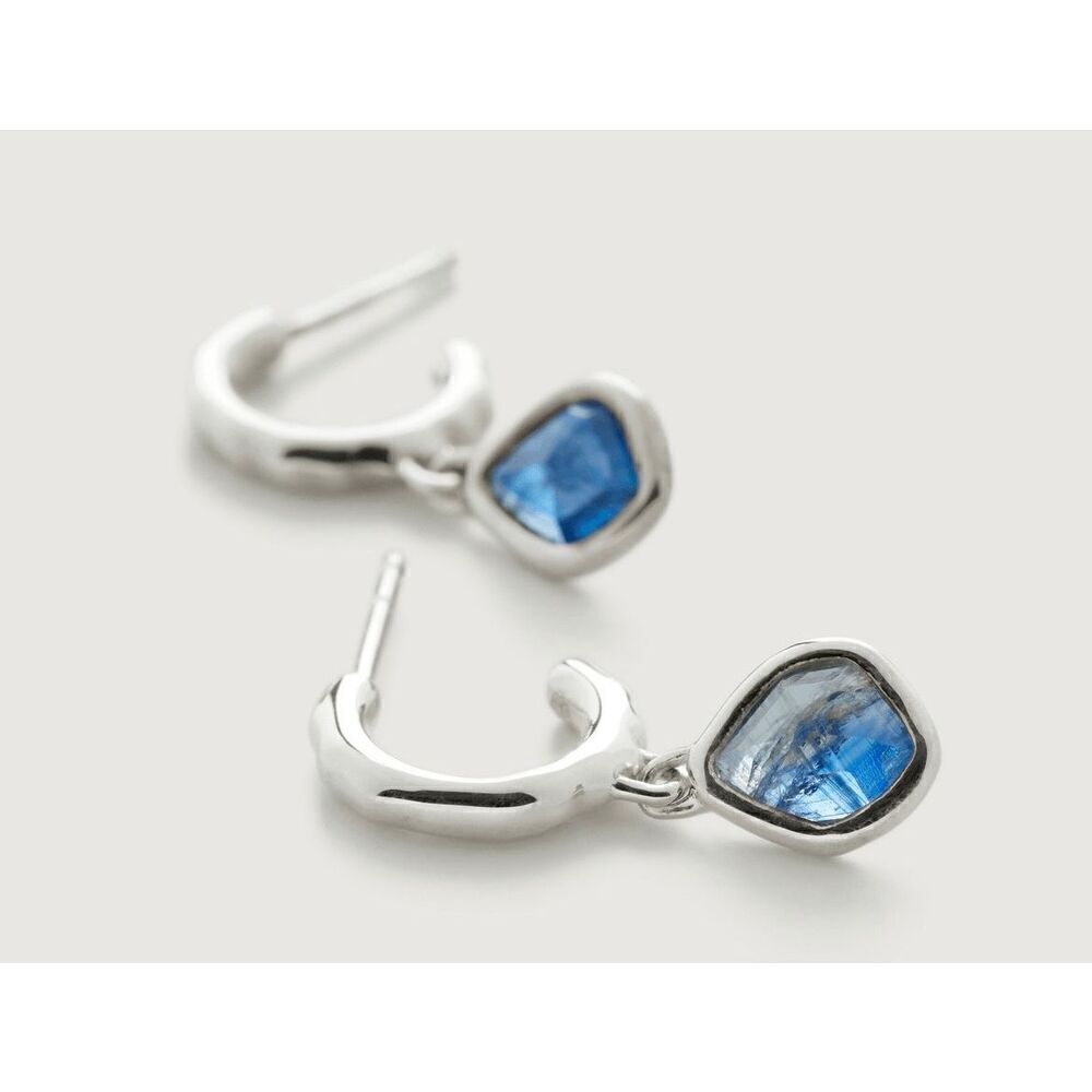 Monica Vinader Sterling Silver Siren Mini Kyanite Nugget Huggie Earrings, Nwt — image 2 of 8